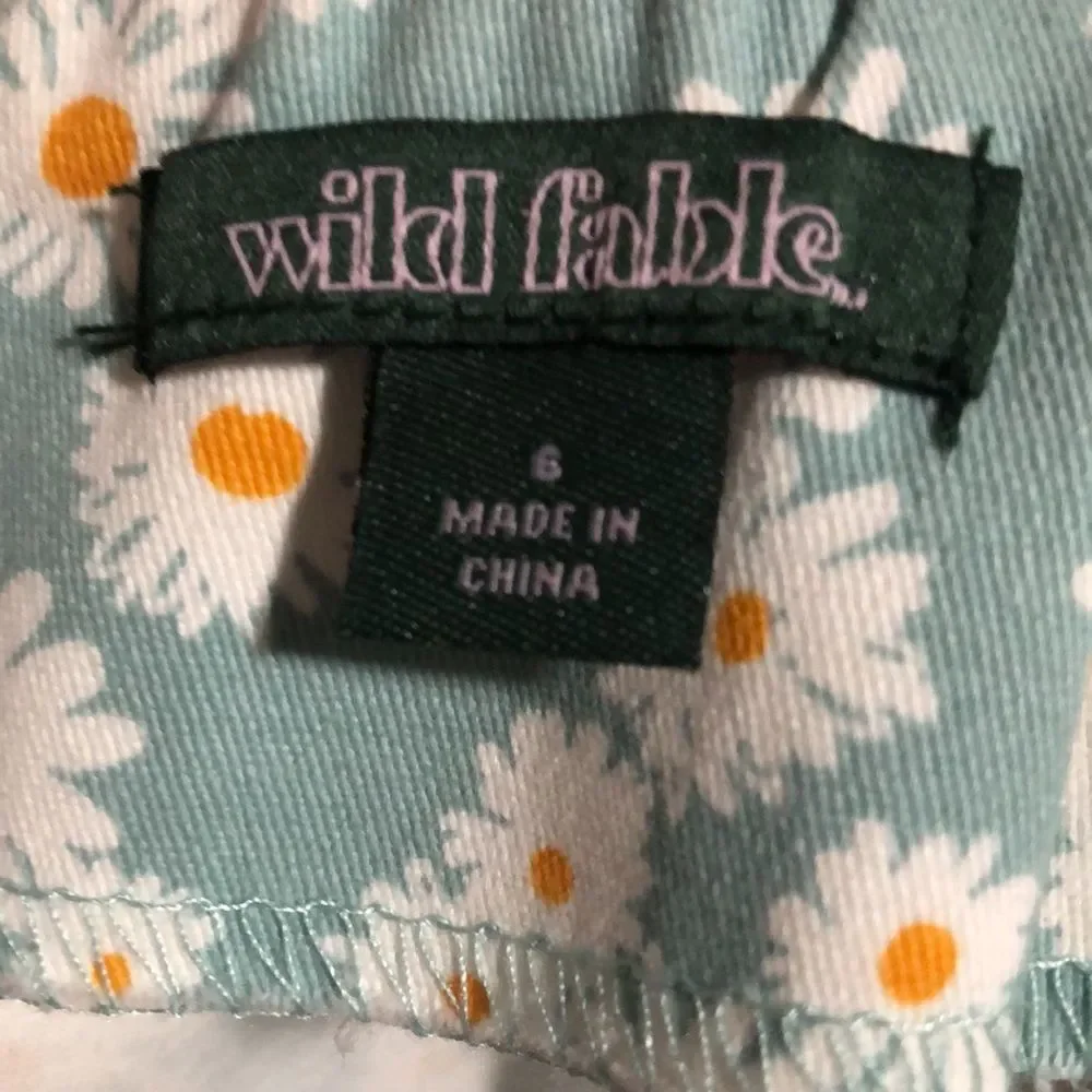 Wild Fable Junior’s Size 6 Short Blue Daisy Floral Zip Up Mini Pencil Skirt